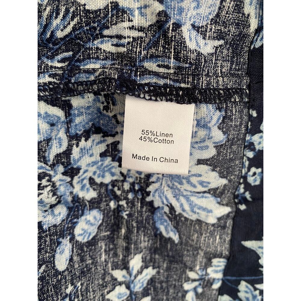 Tuckernuck Crawford Linen Mini Dress Twilight Garden Floral Navy Blue M - Picture 11 of 11